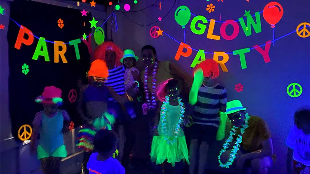 Glow-in-the-dark dance party
